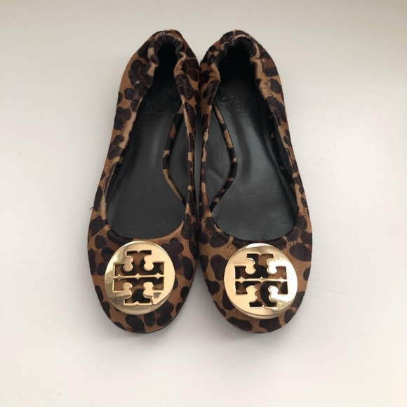 cheetah tory burch flats